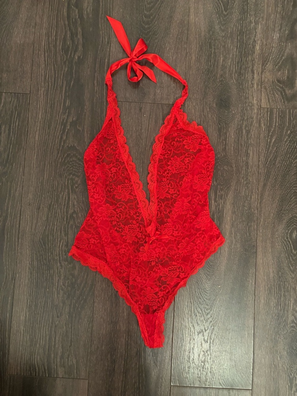 Red heart shaped butt lingerie